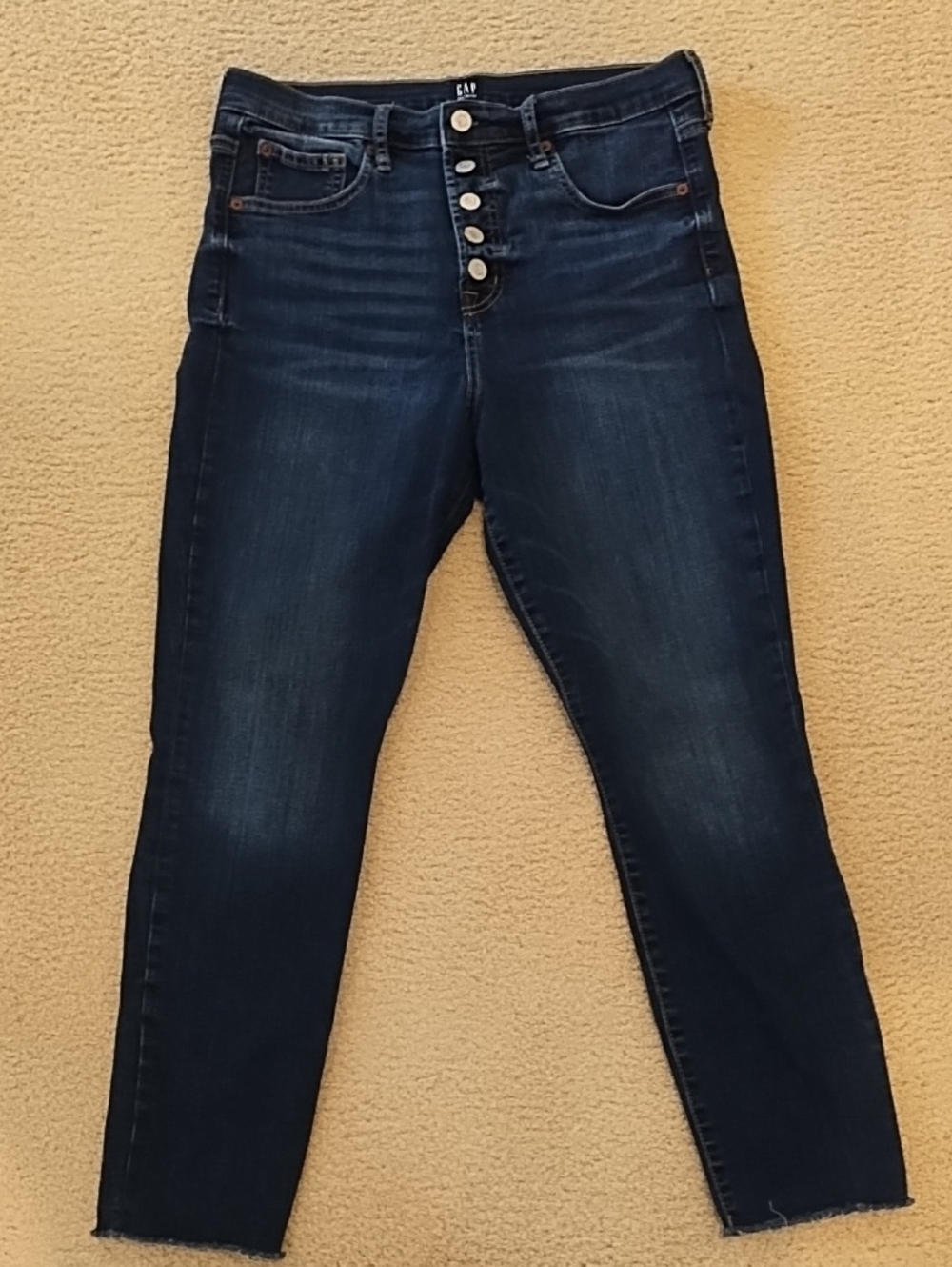 GAP Women's High-Rise Button-Fly Dark Indigo Jeans Size 12